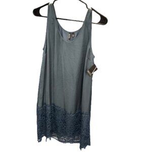 NWT Valette Women’s Blue/Green/Gray Lace Hem Undergarmet Dress/Top Size M